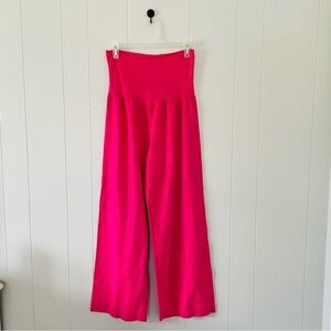 Bellamie Wide Leg High-Waist Pants in Vibrant Pink